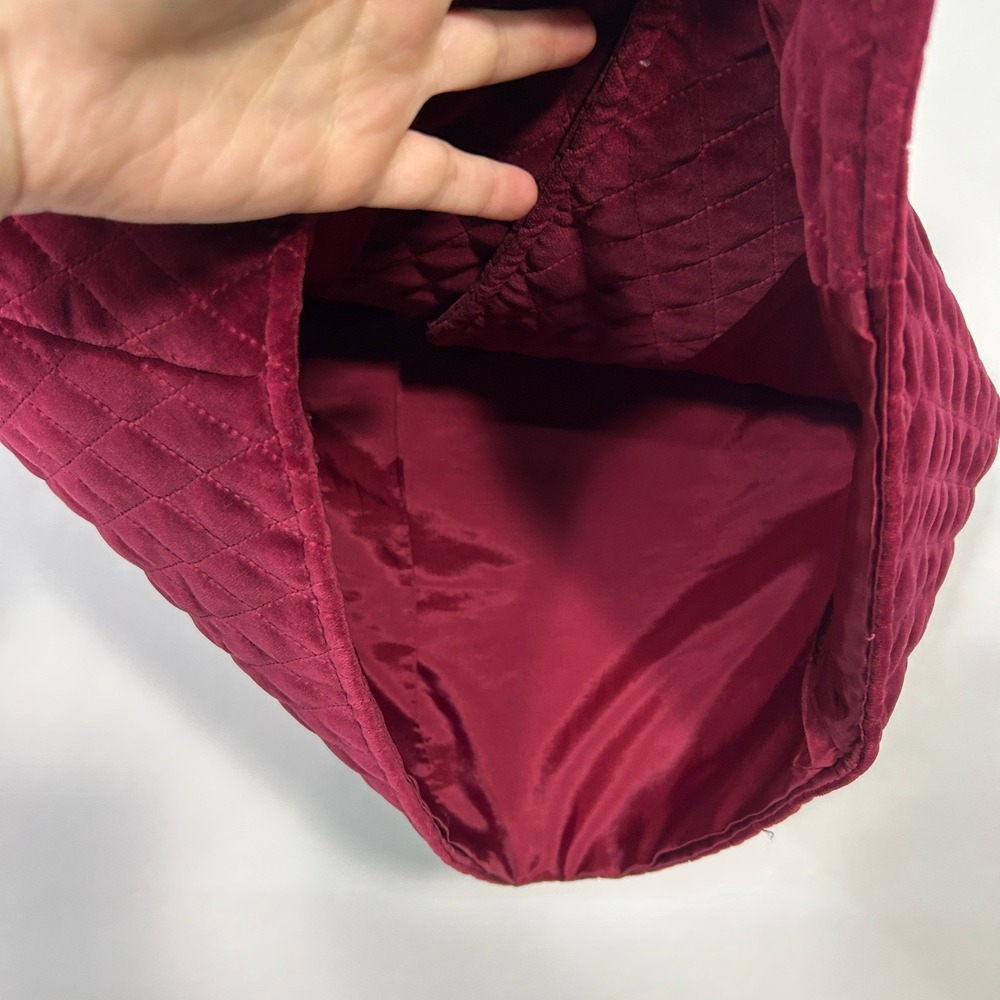 Rafaella Quilted Velvet Vest Burgundy Button Front Vintage 90s Fall Preppy 8 - Picture 6 of 10